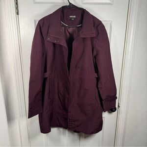 Kirkland Signature Women's Dark Burgundy/Purple Trench Coat